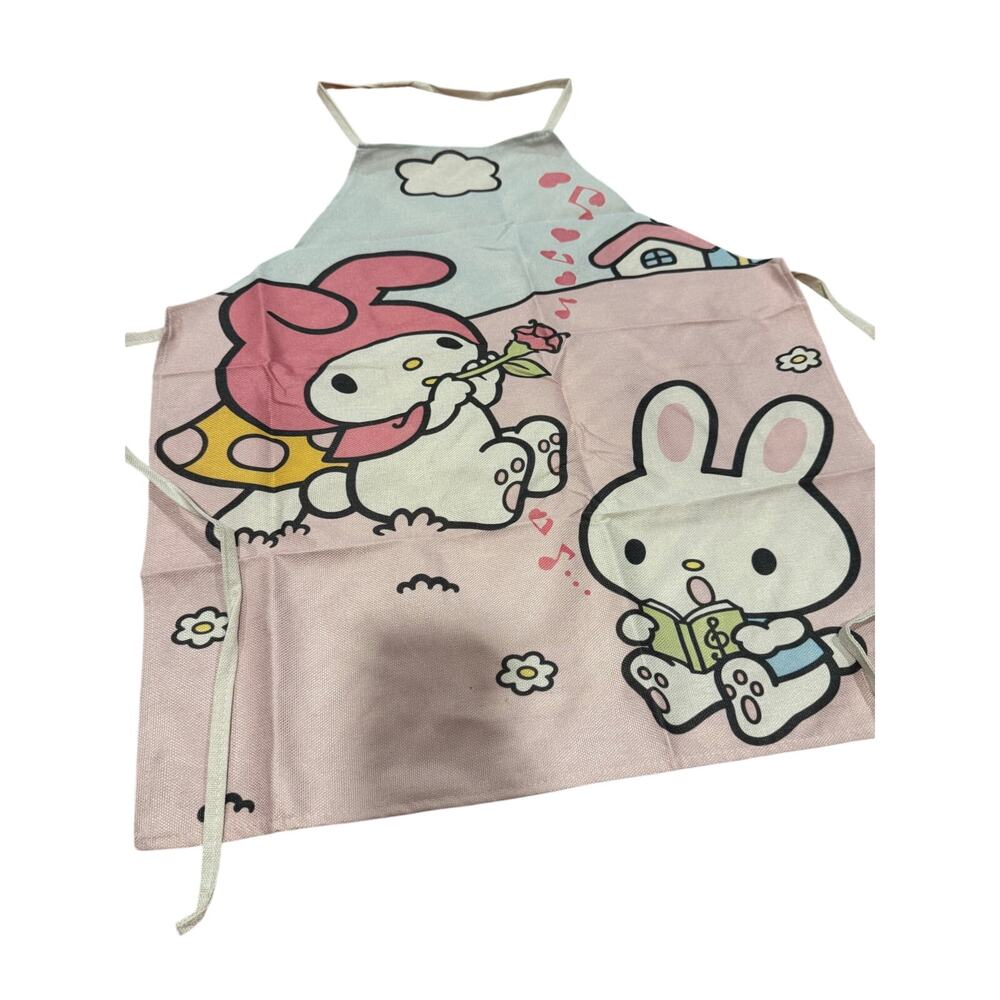 Pink Sanrio My Melody apron with cartoon characters adult size